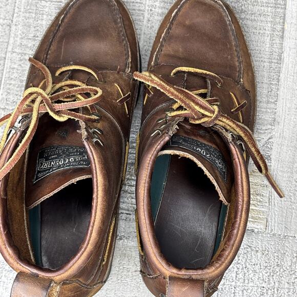 Vintage Ralph Lauren Polo Country Ankle Boots Leather Lace Up Size 10D
